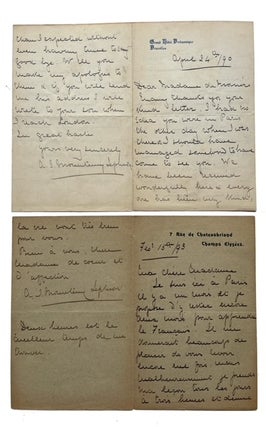Three Autograph Letters, signed, to Madame Emilie de Morier (née Naville)