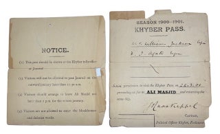 Item #55709 Season 1900-1901. Khyber Pass. Khyber Pass Permit