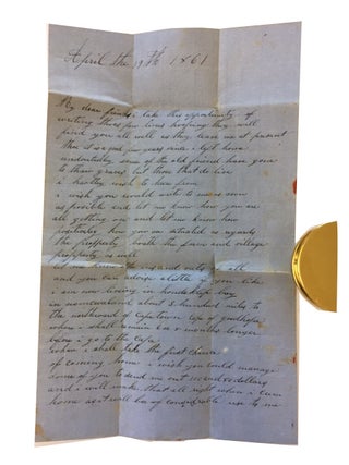Item #57149 Autograph letter, signed from South Africa. Dated April the 19th 1861. Daniel Case