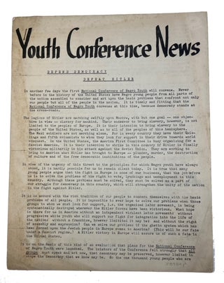Item #58784 Youth Conference News, Vol. 1, No. 5. National Conference of Negro Youth