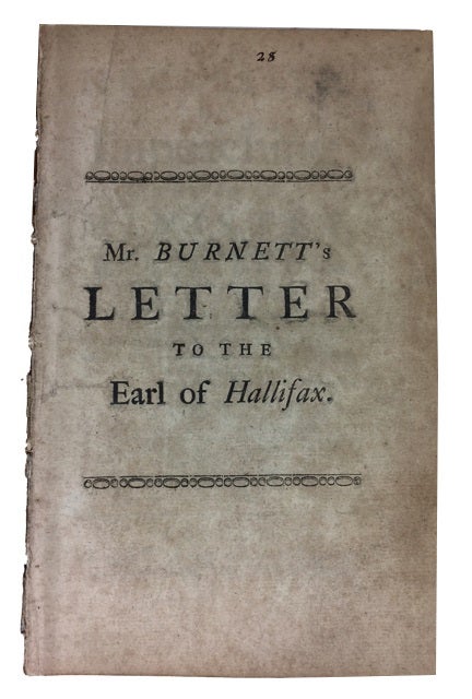 Item #64984 The Necessity of Impeaching the Late Ministry. In a Letter to the Earl of Hallifax. Thomas Burnett.