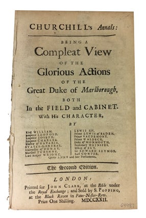 Item #64987 Churchill's Annals: Being a Compleat View of the Glorious Actions of the Great Duke...