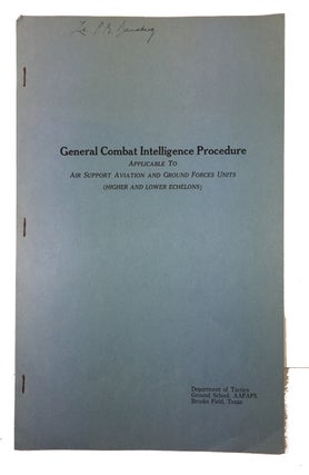 Item #66214 General Combat Intelligence Procedure Applicable to Air Support Aviation and Ground...