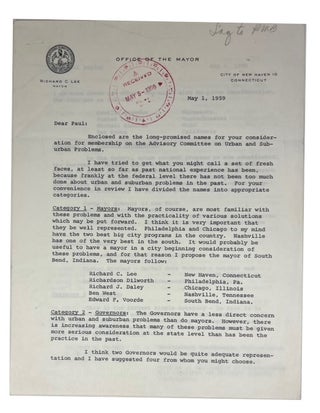 Item #68802 Typed Letter, Signed. Dated May 1, 1959. Addressed to Paul M. Butler, Democratic...