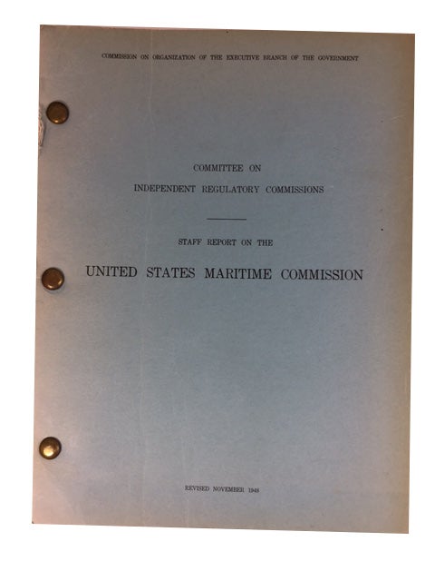 Item #69553 Staff Report on the United States Maritime Commission. James MacGregor Burns.