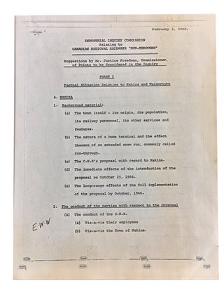 Report of Industrial Inquiry Commission on Canadian National Railways "Run-Throughs" (pursuant to Section 56 of the Industrial Relations and Disputes Investigation Act)