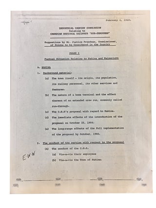 Report of Industrial Inquiry Commission on Canadian National Railways "Run-Throughs" (pursuant to Section 56 of the Industrial Relations and Disputes Investigation Act)