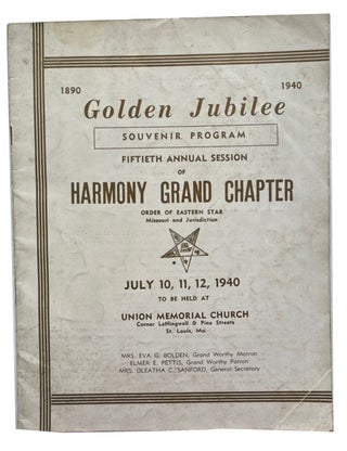 Item #75257 1890-1940 Golden Jubilee Souvenir Program: Fiftieth Annual Session of Harmony Grand...