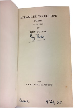 Stranger to Europe: Poems 1939-1949