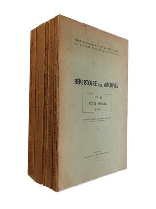 Item #81093 Repertoire des Archives. Haut Commissariat de la Republique en Afrique Occidental...