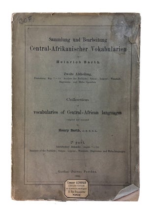 Item #81200 Sammlung und Bearbeitung Central-Afrikanischer Vokalularien. Zweite Abtheilung....