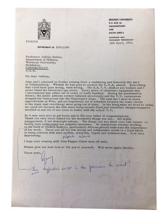 Archive of Letters and Other Materials