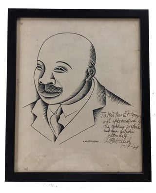 Item #82130 Printed Covarrubias Caricature of Handy INSCRIBED to E. F. Frazier. W. C. Handy