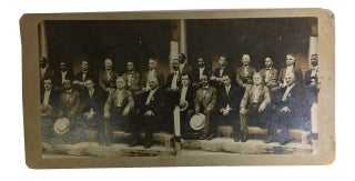Item #82170 Booker T. Washington and Eleven Other Men, Probably at Tuskegee. [our title]. Stereo...