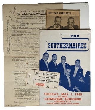 Item #82411 Two Southernaires programs from 1945, one of which is Signed by All Five Members of...