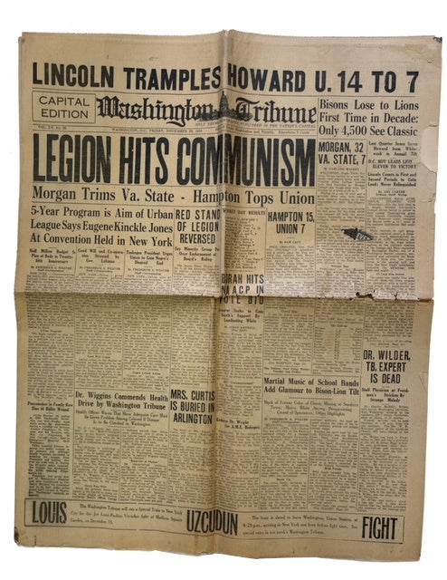 Item #82443 Washington Tribune, Vol. XV, No. 36 (November 29, 1935)