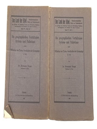 Item #84057 Die Geographischen Verhaltnisse Syriens und Palastinas nach Wilhelm von Tyre,...