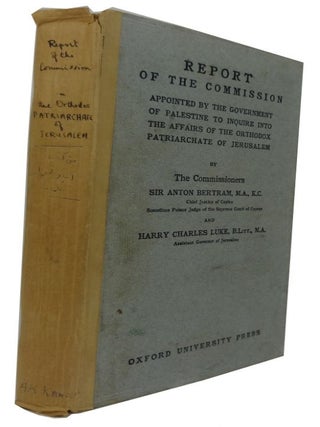 Item #84144 Report of the Commission appointed by the Government of Palestine to Inquire into the...