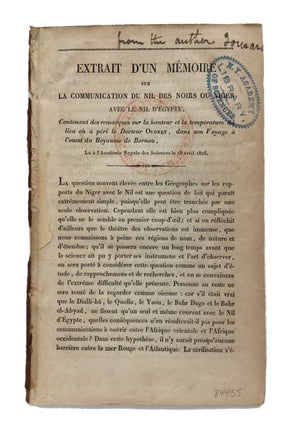 Item #84455 Extrait d'un Memoire sur la Commmunication du Nil des Noirs ou Niger avec le Nil...