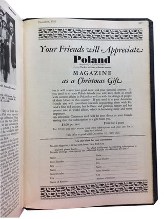 Poland: A Publication and A Service. A Monthly Magazine. [Bound volume with 16 issues from 1928 and 1929]