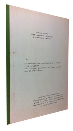 Item #87124 Les Representations Traditionelles de la Maladie et de la Guerison chez les Abidji et...