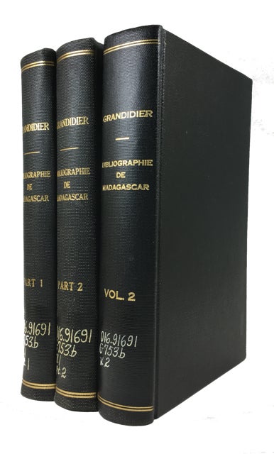 Item #87180 Bibliographie de Madagascar. G. Grandidier.