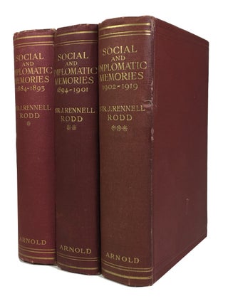 Item #87181 Social and Diplomatic Memories. James Rennell Rodd, 1st Baron Rennell after 1933