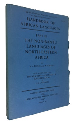 Item #87745 The Non-Bantu Languages of North-Eastern Africa ... with a supplement on The...