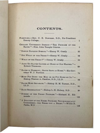 The Possibilities of the Negro in Symposium