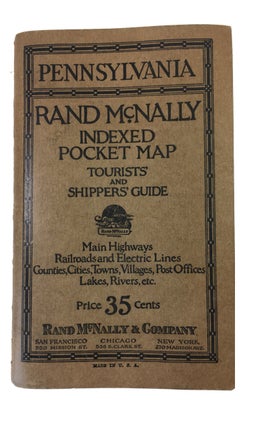 Item #88111 Rand McNally Indexed Pocket Map Tourists' and Shippers' Guide of Pennsylvania...