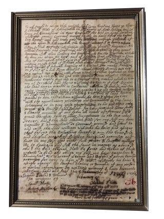 Item #88495 Original Bill of Sale conveying 23 acres of land in Killingworth from Obadiah Platts...