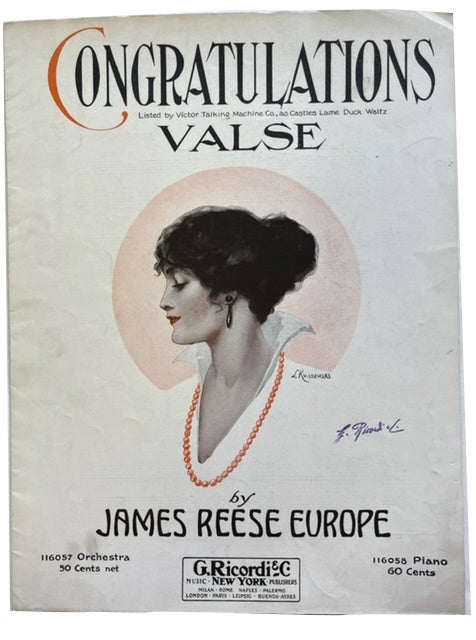 Item #88501 Congratulations. James Reese Europe.