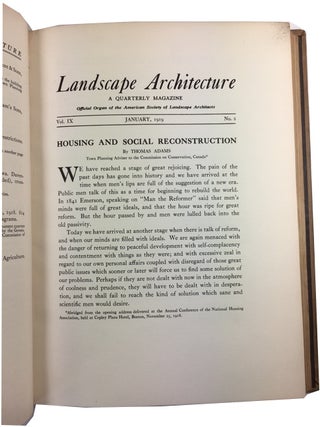 Landscape Architecture: A Quarterly Magazine, Volume 9, Nos. 1-4 (October, 1918-July, 1919).