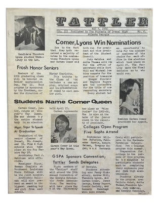 Item #88510 The Tattler, Vol. III, No. 6 (May 4, 1966). Atlanta Drexel Catholic High School, Georgia
