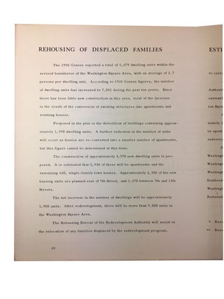 Washington Square Redevelopment Area Plan: Amended August 1961