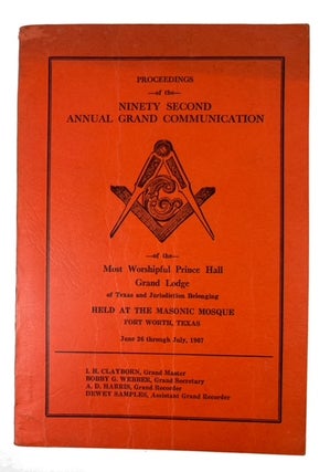 Item #88578 Proceedings of the Ninety Second Annual Grand Communication ... Held at the Masonic...