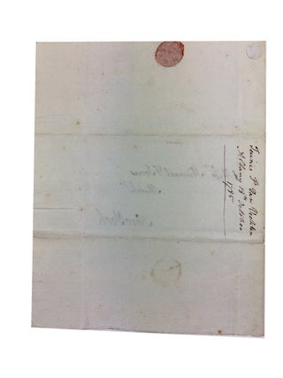 Autograph Letter Signed. Addressed to Stewart V. Jones in New York City. Dated 18th Oct., 1785 at Albany, N.Y.