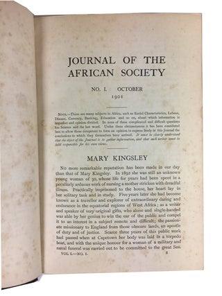 Journal of the African Society: Founded in Memory of Mary Kingsley, Volumes I and II (1901-1902)