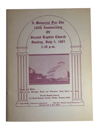 Item #89491 A Memorial for the 105th Anniversary of Second Baptist Church Sunday, July 5, 1987...