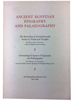 Item #89704 Ancient Egyptian Epigraphy and Palaeography: The Recording of Inscriptions and Scenes...