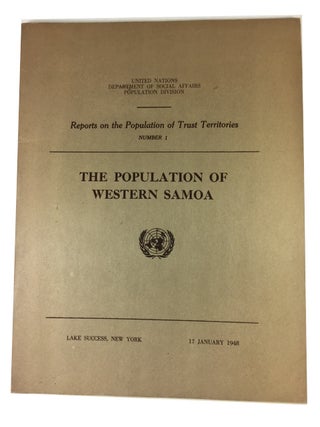Item #89763 The Population of Western Samoa. John Dana Durand, with the assistance of Chia-Lin Pan