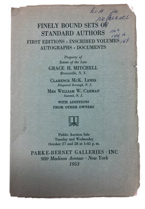 Item #89844 Finely Bound Sets First Editions - Inscribed Volumes Autographs - Documents A.L.s. by...