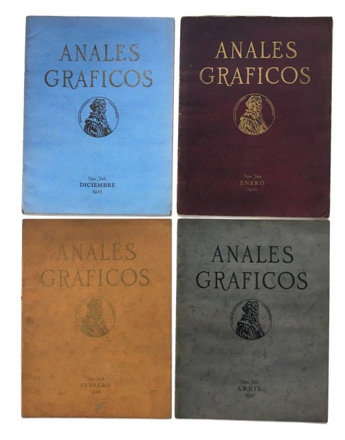 Item #89917 Anales Graficos: Revista Mensual Dedicada a Las Artes Graficas y Especialmente al Desenvolvimiento del Periodico Moderno ... Vol 1, No. 1 (Dec. 1925); Vol. 2, Nos. 1 and 2 (Jan. and Febro de 1926); Vol. 3, No. 4 (April 1927); Vol. 5, No. 10 (Oct. 1929); Vol 6, Nos. 1 and No. 2, (Jan.and Sept. 1930); and Issue No. 51 (undated)
