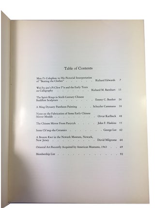Archives of the Chinese Art Society of America. Volume XVIII (1964).