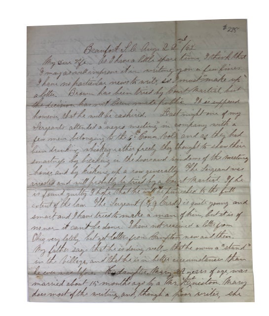 Item #89970 Civil War Letter. Alonzo Hoyt, or Hoit.