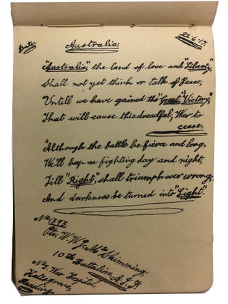 Autograph book of Nurse Freeman at No. 5 War Hospital Katesgrove, Reading. (English Nurse WWI)