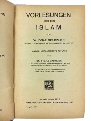 Vorlesungen uber den Islam