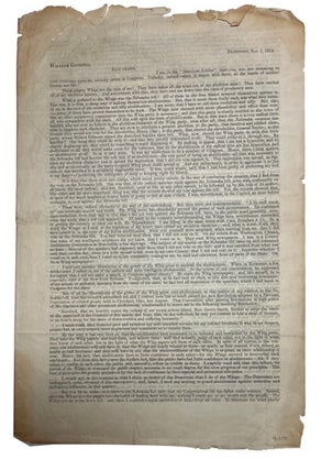 Item #90758 Peterboro, Nov. 1, 1854. William Goodell,: Dear Friend, I See in the "American...