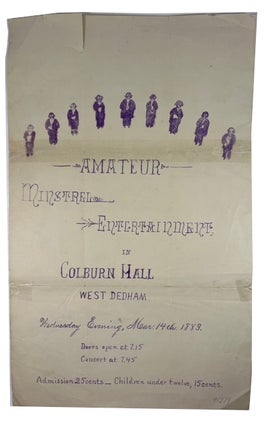 Item #91274 Amateur Minstrel Entertainment in Colburn Hall West Dedham Wednesday Evening, Mar....