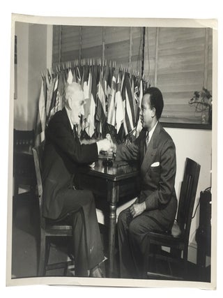 Item #91372 Sir John Boyd Orr and Ras Imru Haile Selassie. Photograph